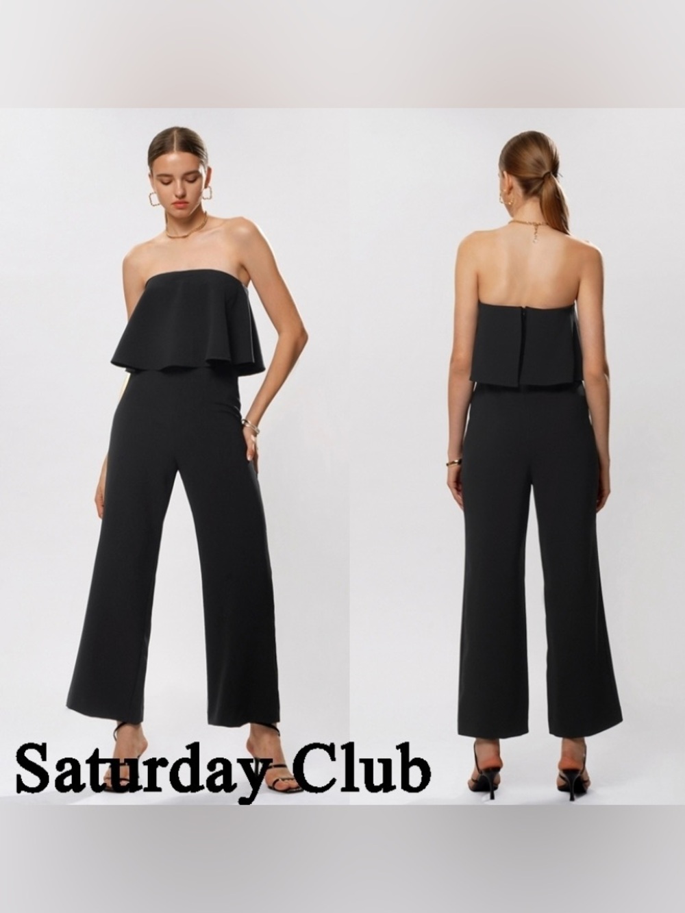 Strapless Black Wide-Leg Jumpsuit